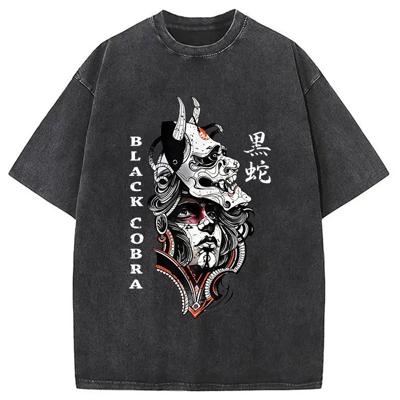 Oni Devil Hannya Mask Vintage Washed T-Shirt