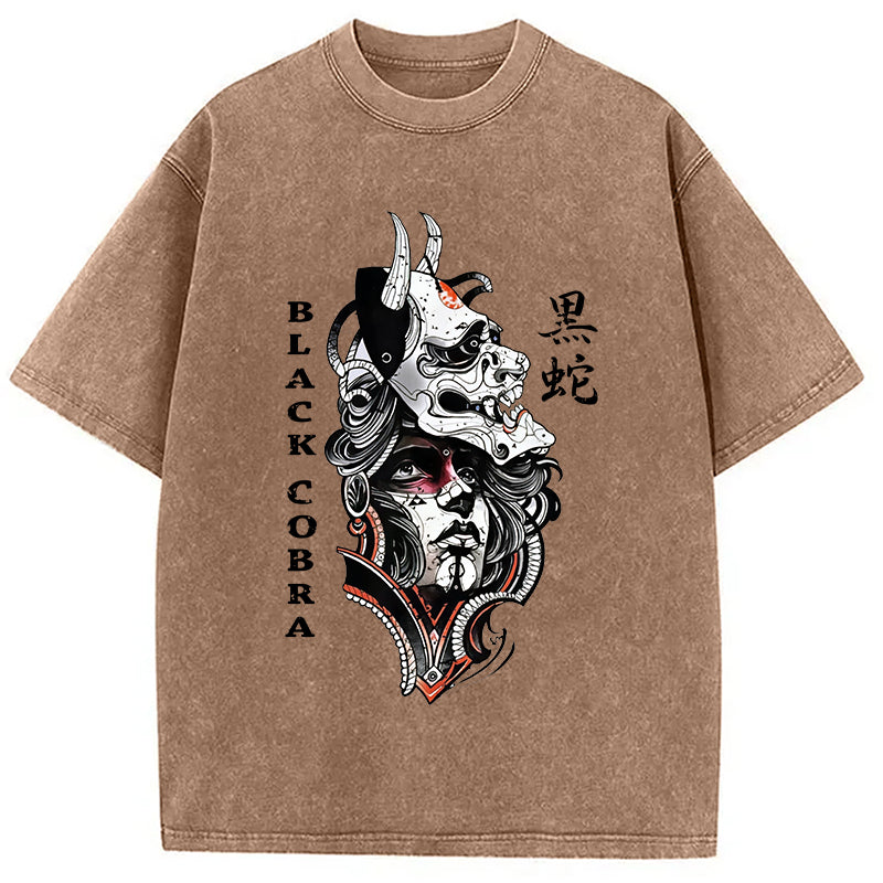 Oni Devil Hannya Mask Vintage Washed T-Shirt