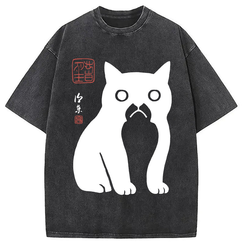 Funny Zen Cat Meme Washed T-Shirt