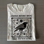 Unisex Classic Cotton Crows Before Bros Printed Folded T-shirt
