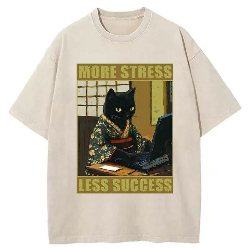 More Stress Less Success Washed T-Shirt