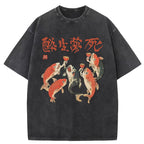 Funny Fish Drink Together Washed T-Shirt