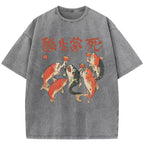 Funny Fish Drink Together Washed T-Shirt