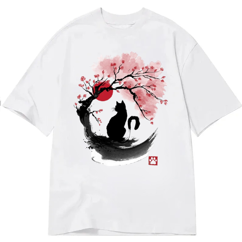 Sakura black cat Classic T-Shirt