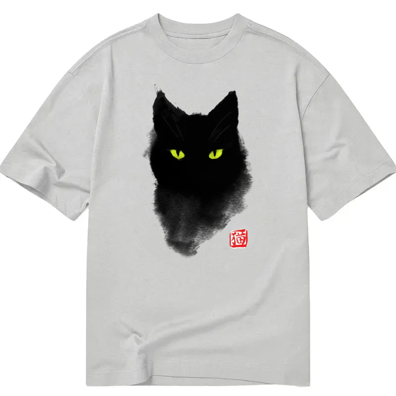 Black Cat Ink Japanese watercolor style Classic T-Shirt