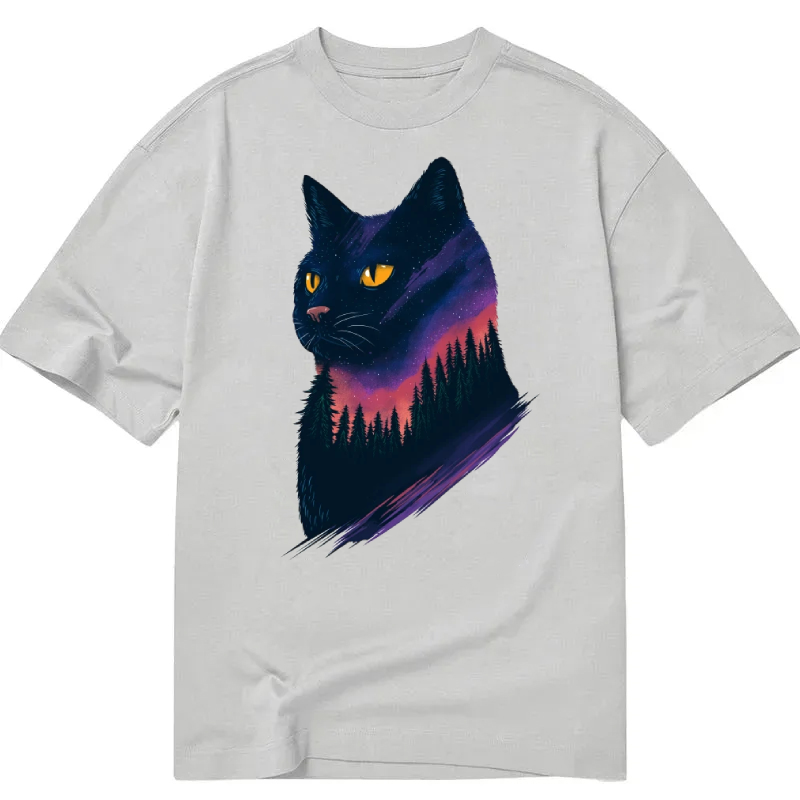 Black Cat Starry Forest Classic T-Shirt