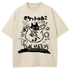 Black cat in Bag Washed T-Shirt