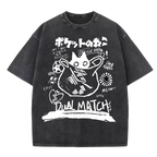 Black cat in Bag Washed T-Shirt