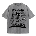 Black cat in Bag Washed T-Shirt