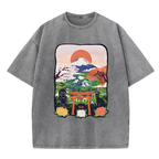 Japan Attractions Washed T-Shirt