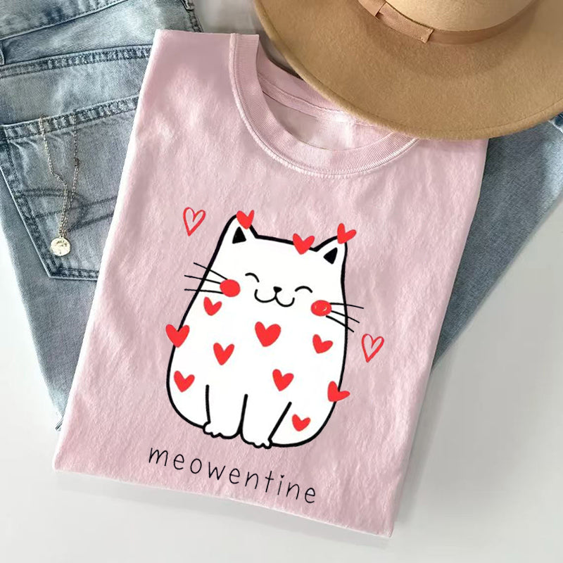 Unisex Cute Cat Valentine T-shirt