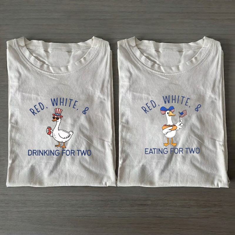 Funny Fourth of July Couples Classic Folded T-shirt