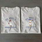 Funny Fourth of July Couples Classic Folded T-shirt
