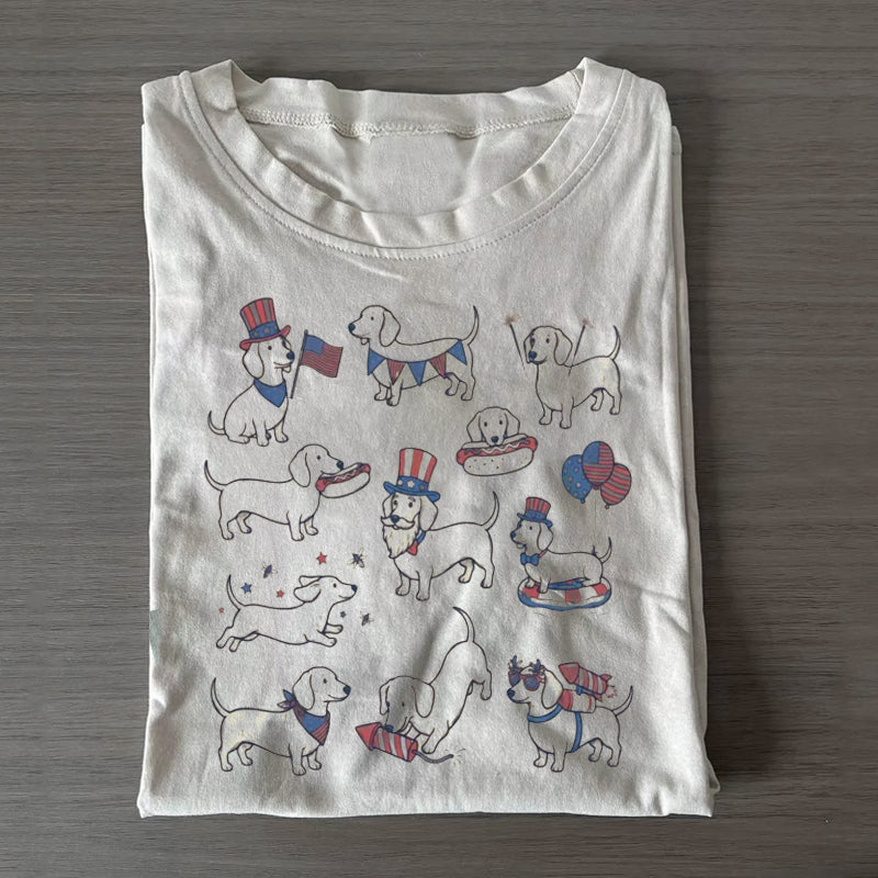 4th of July Dachshund Classic Folded T-shirt