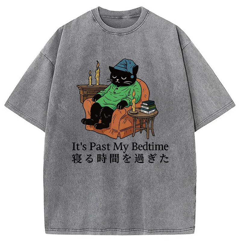 Cat That Goes To Bed Early Washed T-Shirt