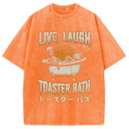 Skeleton Taking A Bath Washed T-Shirt