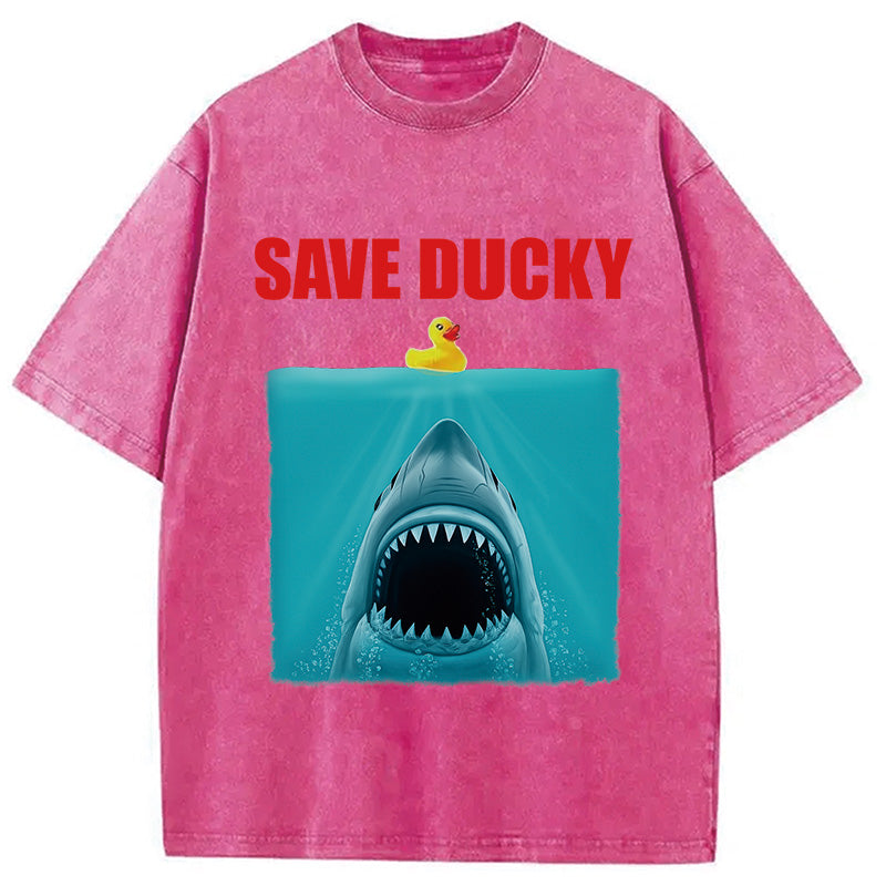 Save Ducky Parody Meme Washed T-Shirt