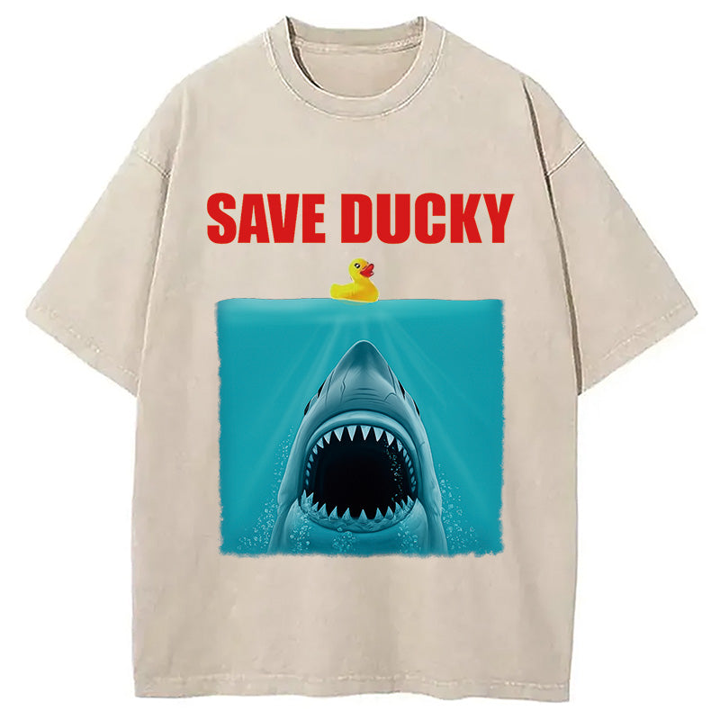 Save Ducky Parody Meme Washed T-Shirt