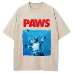 Paws Cat Meme Washed T-Shirt