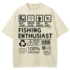 Unisex Fishing Enthusiast Printed Washed Tee