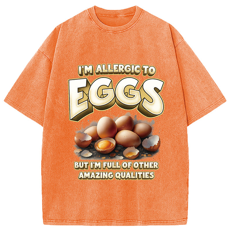 Egg Allergy Washed T-Shirt