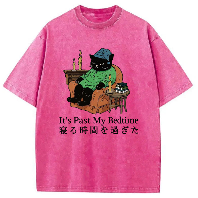 Cat That Goes To Bed Early Washed T-Shirt