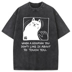 Rebellious Cat Washed T-Shirt
