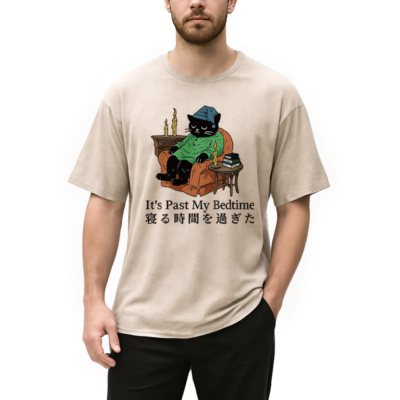 Cat That Goes To Bed Early Washed T-Shirt