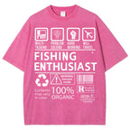 Unisex Fishing Enthusiast Printed Washed Tee