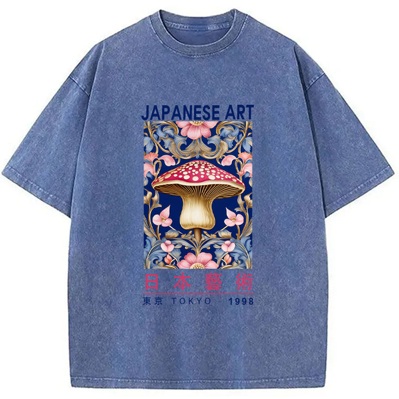 Blue Mushroom Vintage Washed T-Shirt