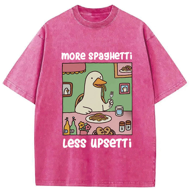 Duck Eating Spaghetti Washed T-Shirt