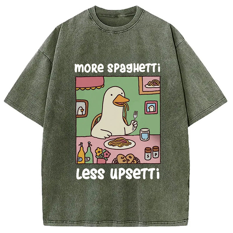 Duck Eating Spaghetti Washed T-Shirt