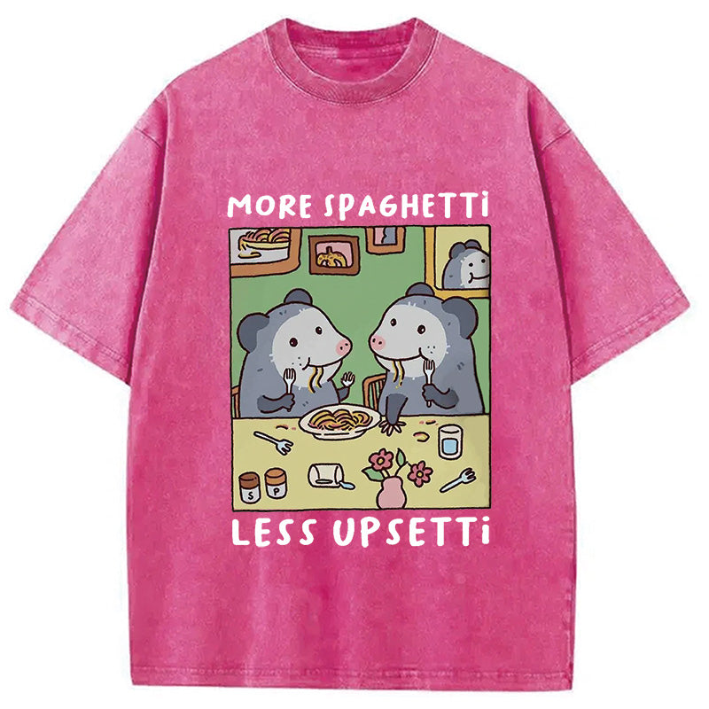 Possums Eating Spaghetti Washed T-Shirt