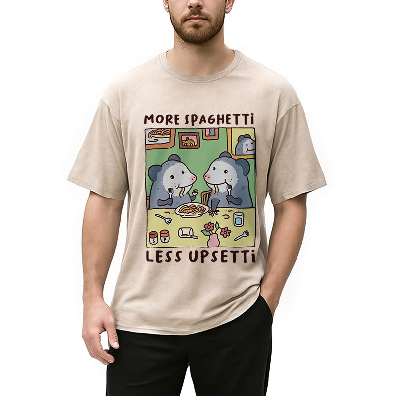 Possums Eating Spaghetti Washed T-Shirt