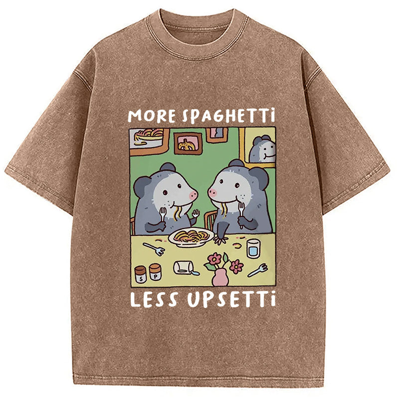 Possums Eating Spaghetti Washed T-Shirt