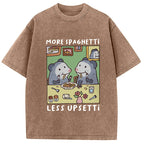Possums Eating Spaghetti Washed T-Shirt