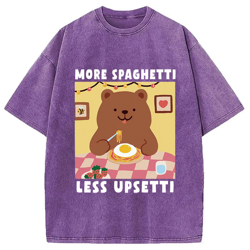 Bear Eating Spaghetti Washed T-Shirt