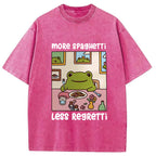 More Spaghetti Less Regretti Frog Washed T-Shirt