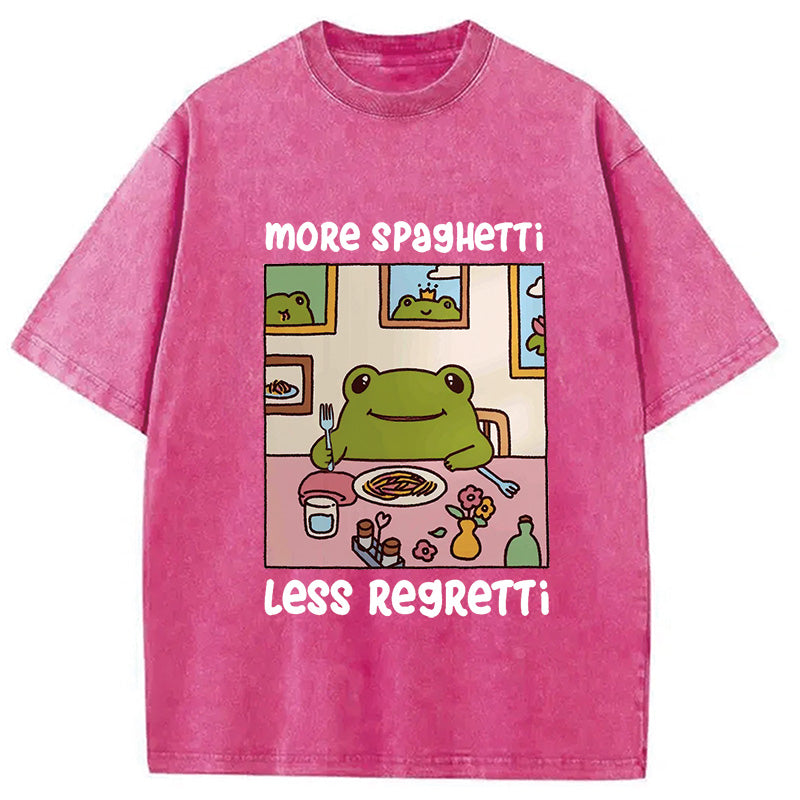 More Spaghetti Less Regretti Frog Washed T-Shirt