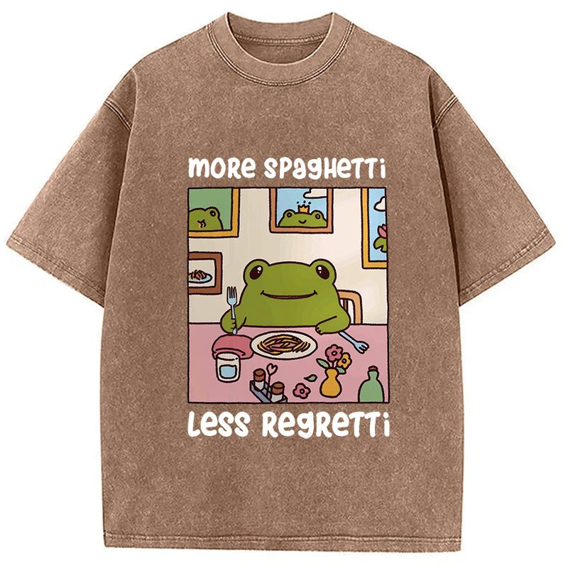 More Spaghetti Less Regretti Frog Washed T-Shirt