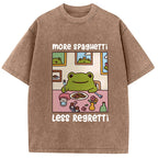 More Spaghetti Less Regretti Frog Washed T-Shirt