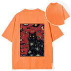 Mysterious Cat Back Washed T-Shirt