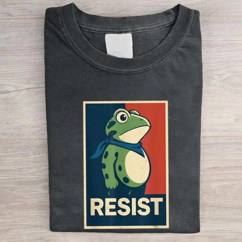 Portland Frog Vintage Washed T-shirt  Art Print T-Shirt