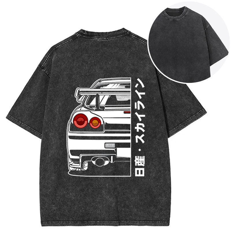 Nissan Skyline GTR R34 Back Washed T-Shirt