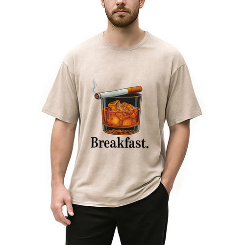 Breakfast Funny Meme Washed T-Shirt