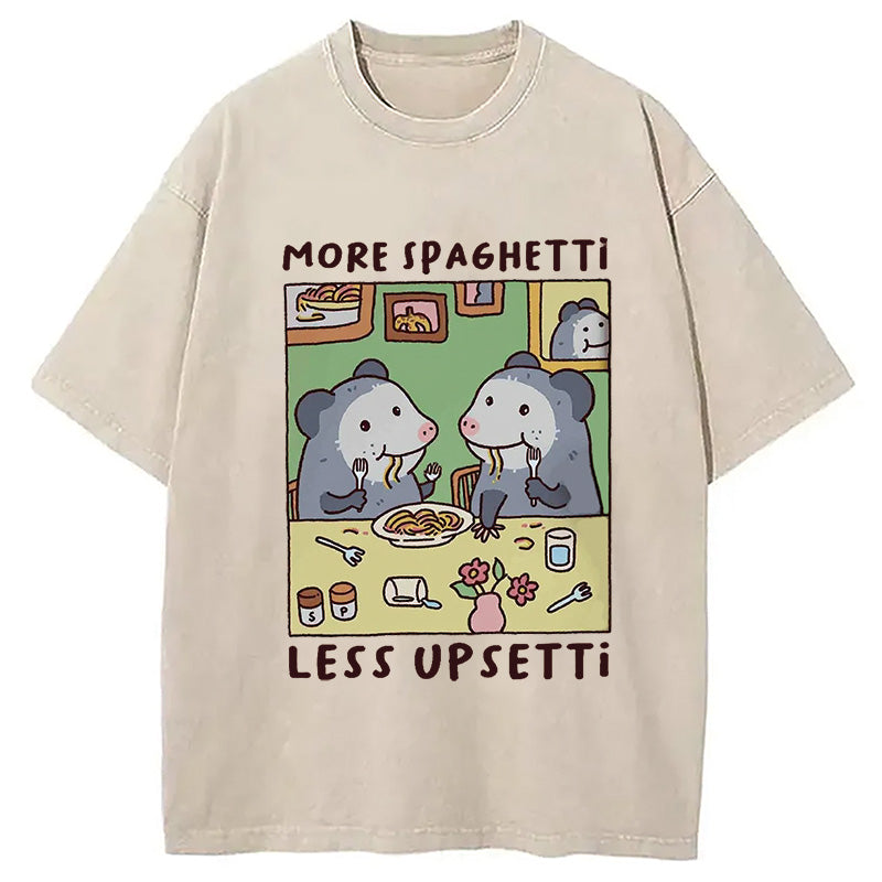 Possums Eating Spaghetti Washed T-Shirt