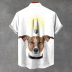Bulb Puppy Vintage Print Casual 100% Cotton Shirt