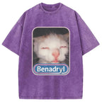 Benadryl Meme Cat Washed T-Shirt