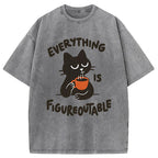 Cat Tasting Coffee Washed T-Shirt