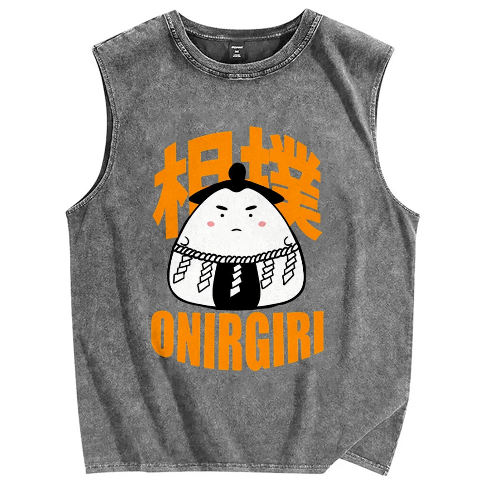Sumo Onigiri Vintage Distressed Washed Tank Top